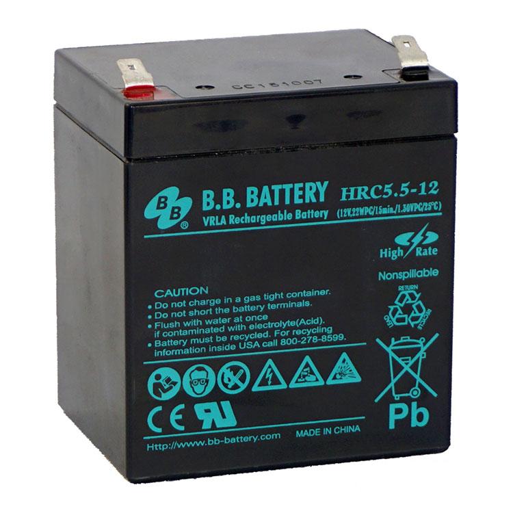 B.B. HRC5.5-12 High Rate VRLA Rechargeable New Battery 12V 5.5AH